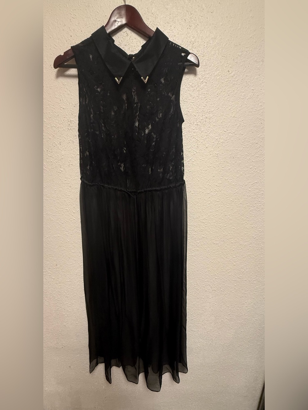 Dolce & Gabbana Black Lace & Chiffon Midi Dress - Picture 6 of 12